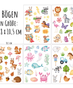 jeka - tijdelijke kindertattoo's - dieren 5 los