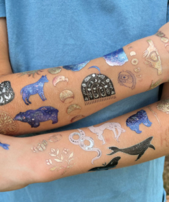 Tijdelijke glitter tattoos van de zon, maan en sterren