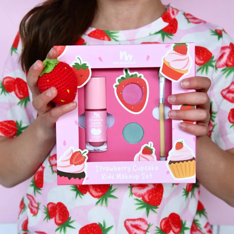 No Nasties natuurlijke kindermake-up set aardbei