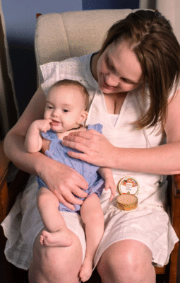 Punkin butt - rosemary chest rub baby with mommy
